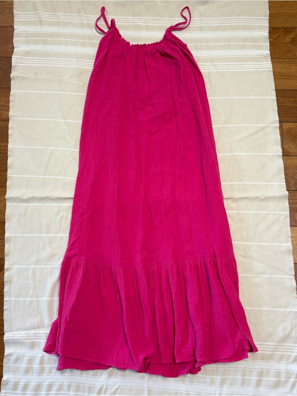 Fuchsia Maxi Dress with Ruffle Hem